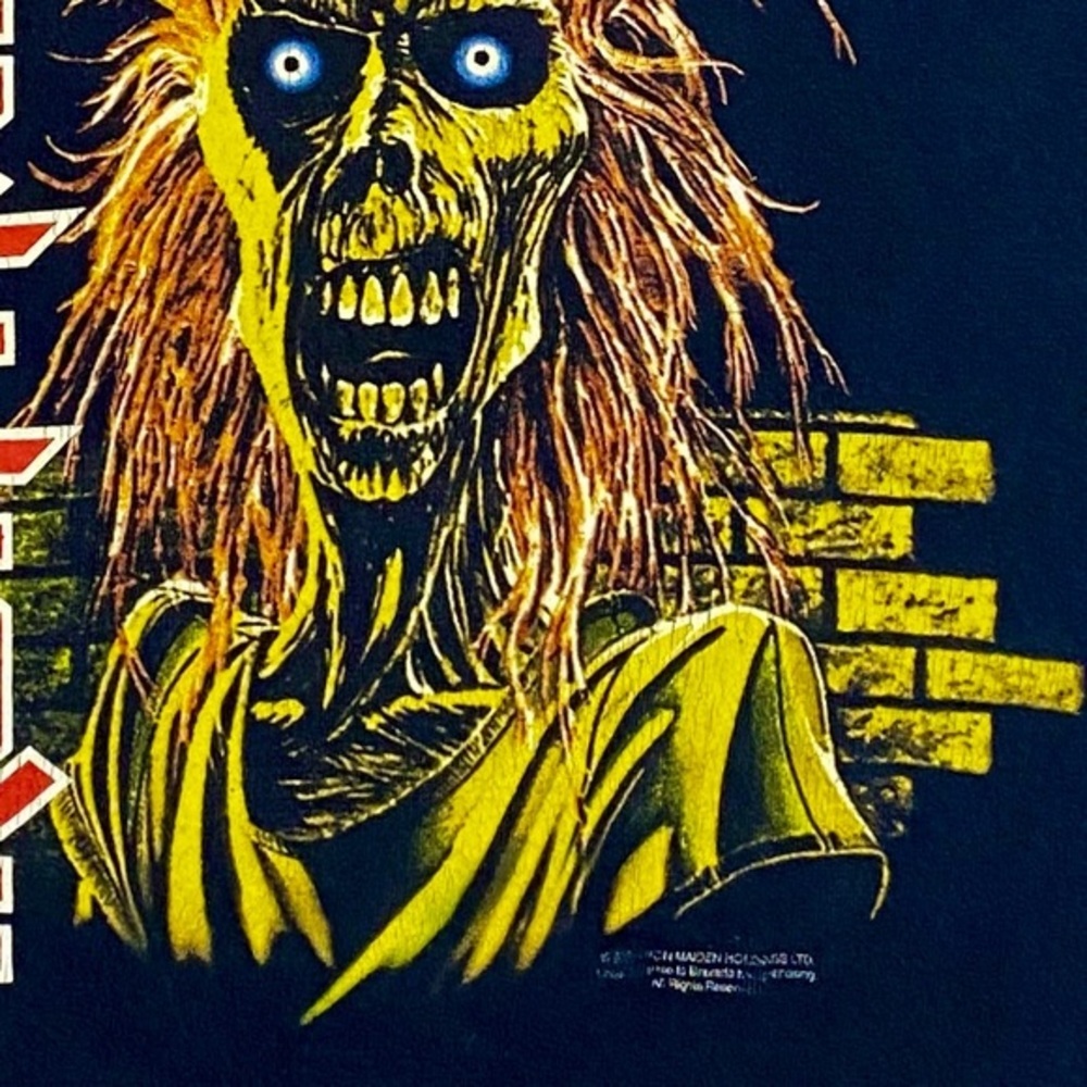 Vintage Graphic Print T Shirt Band Tee Iron Maid Metal Music 90s 80s - Picture 6 of 6